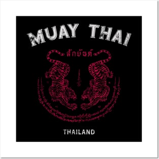 Muay Thai Tiger Sak Yant Tattoo Kickboxing Thailand Posters and Art